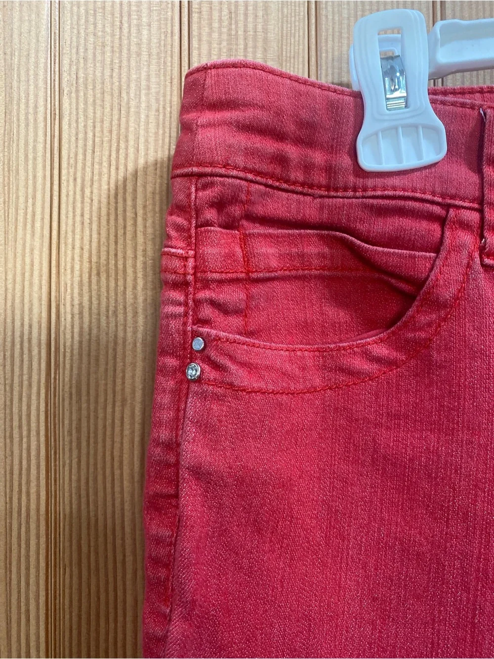 Chico's So Slimming Crop Red Denim Pants - Picture 3 of 8